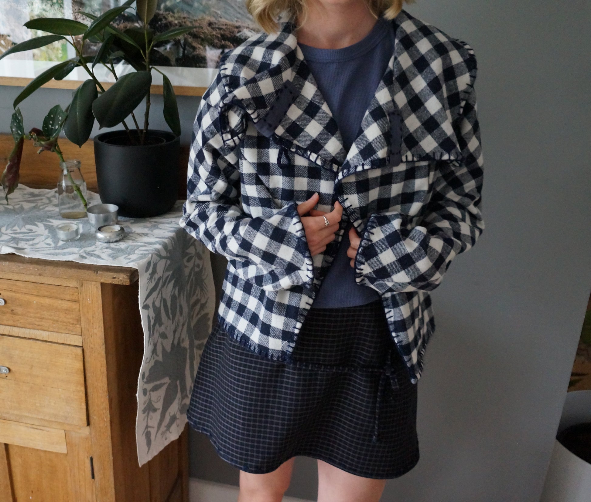 Bobby Jacket - Navy & White