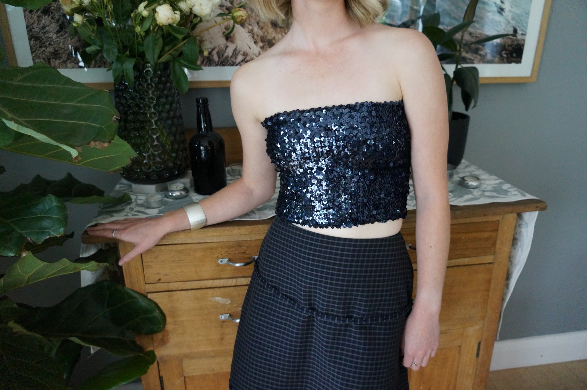 Lane Strapless - Navy