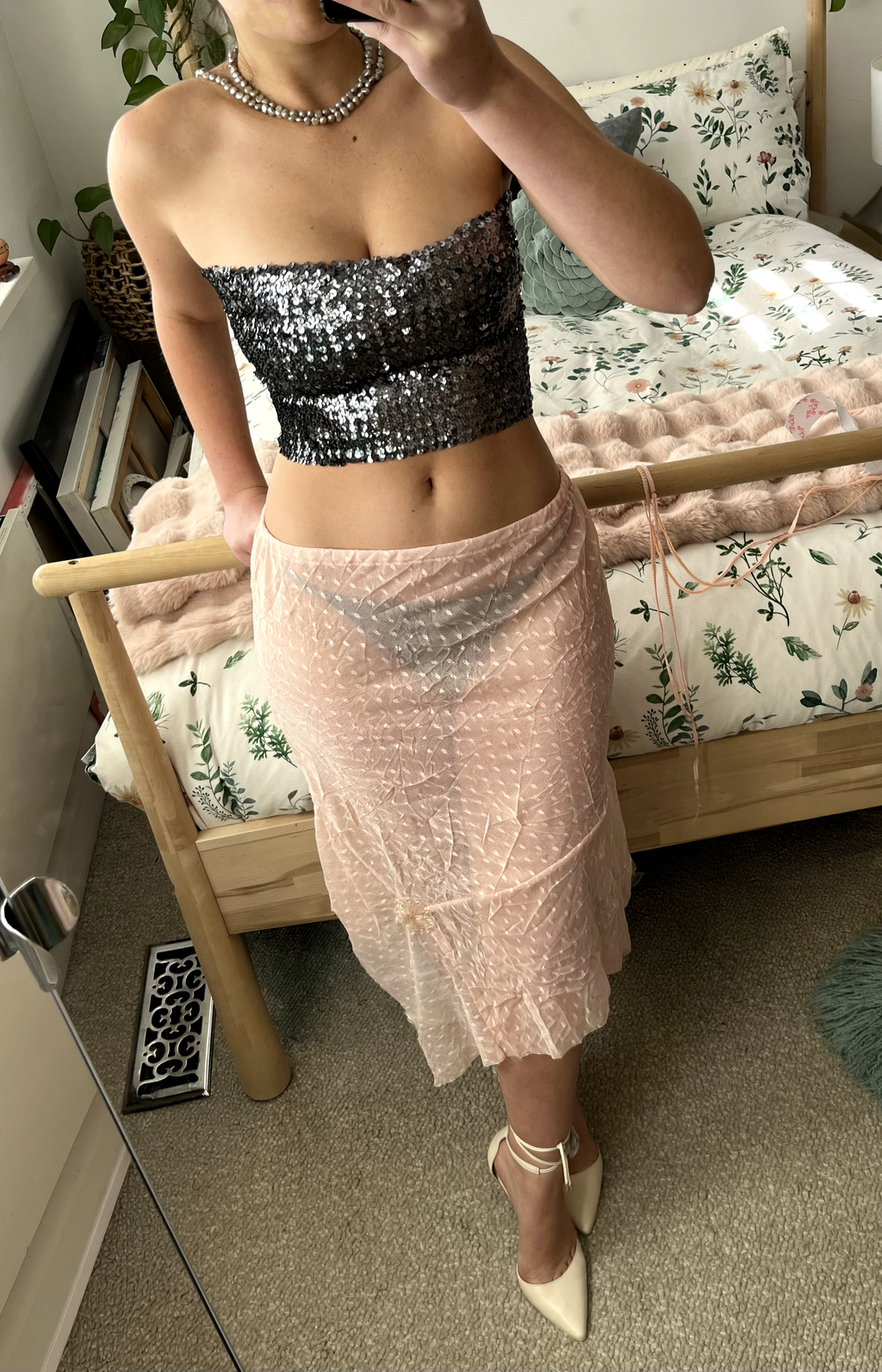 Carrie Midi Skirt - PEACH