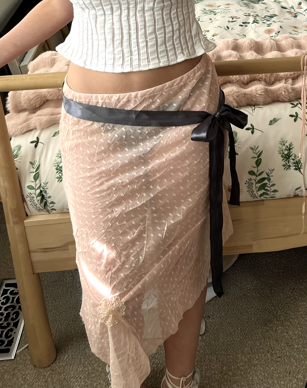 Carrie Midi Skirt - PEACH